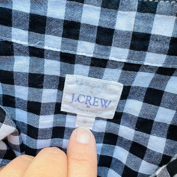 J. Crew | black & white gingham The Perfect Shirt sz. S - Picture 8 of 9